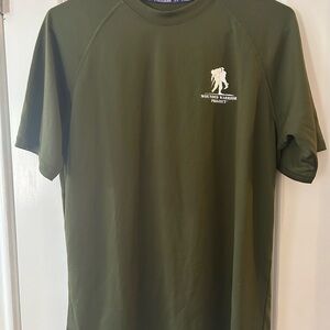 Under Armour Shirt Mens Small Green Wounded Warrior Project HeatGear